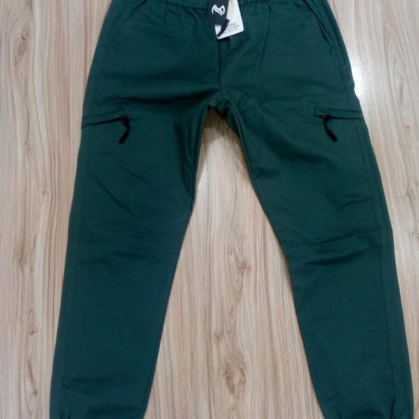 Beige Cargo Zipper Trousers
